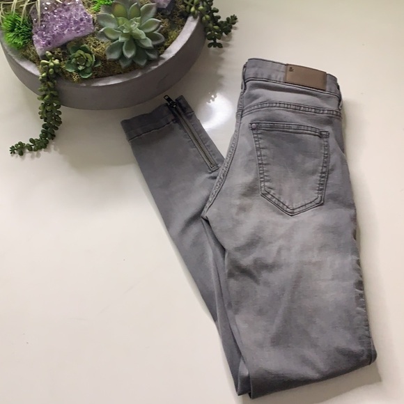 H&M &Denim Skinny Low Waist Ankle 25 Grey Jean motto ankle zipper women’s - Picture 6 of 6